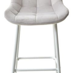 Барный стул ХОФМАН, цвет H-09 Светло-серый, велюр / белый каркас М-City в Троицке - troick.mebel24.online | фото 6