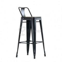 Барный стул N-238 Tolix Wood style Черный в Троицке - troick.mebel24.online | фото