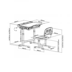 Комплект парта + стул трансформеры Cantare Grey в Троицке - troick.mebel24.online | фото 9