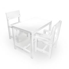Детский растущий комплект стол и два стула  Я САМ "Лофт" (Белый, Белый) в Троицке - troick.mebel24.online | фото 2