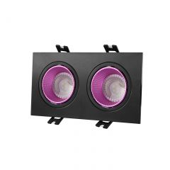 DK3072-BK+PI Встраиваемый светильник, IP 20, 10 Вт, GU5.3, LED, черный/розовый, пластик в Троицке - troick.mebel24.online | фото