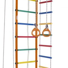 ДСК Атлант оранжевый радуга: турник, кольца, канат, трапеция, веревочная лестница в Троицке - troick.mebel24.online | фото