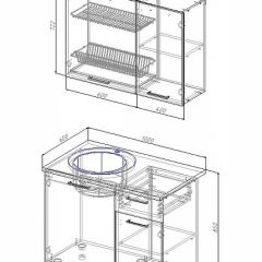 Кухонный гарнитур Антрацит 1000 (Стол. 26мм) в Троицке - troick.mebel24.online | фото 2