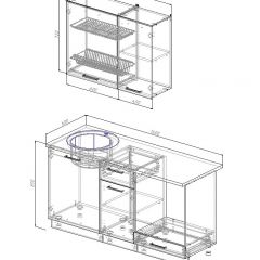 Кухонный гарнитур Антрацит 1600 (Стол. 26мм) в Троицке - troick.mebel24.online | фото 2