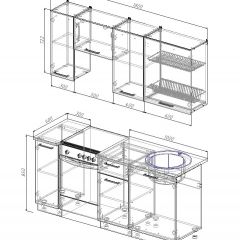 Кухонный гарнитур Антрацит 1800 (Стол. 26мм) в Троицке - troick.mebel24.online | фото 2