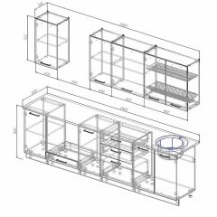 Кухонный гарнитур Антрацит 2800 (Стол. 26мм) в Троицке - troick.mebel24.online | фото 2