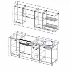 Кухонный гарнитур Жемчуг 2000 (Стол. 26мм) в Троицке - troick.mebel24.online | фото 2