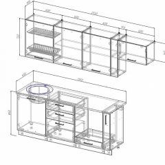 Кухонный гарнитур Лофт 2550 (Стол. 26мм) в Троицке - troick.mebel24.online | фото 2