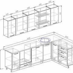 Кухонный гарнитур угловой Графика 2600х1600 (Стол. 26мм) в Троицке - troick.mebel24.online | фото 2