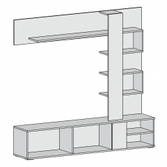 Гостиная Невада (дуб сонома/белый бриллиант) в Троицке - troick.mebel24.online | фото 3