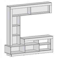 Гостиная Омаха (дуб серый/белый бриллиант) в Троицке - troick.mebel24.online | фото 3