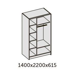 ИННЭС-5 Шкаф-купе 2-х дв. 1400 (1дв. Ф1 - бодега белая, 1дв. Ф2 - зеркало) в Троицке - troick.mebel24.online | фото 2