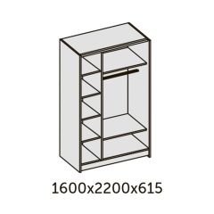 ИННЭС-5 Шкаф-купе 2-х дв. 1600 (2дв. Ф1 - венге) в Троицке - troick.mebel24.online | фото 2