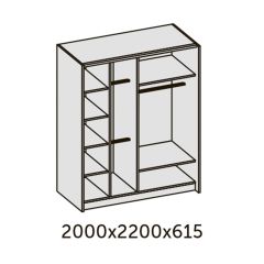 ИННЭС-5 Шкаф-купе 2-х дв. 2000 (2дв. Ф4 - венге вставка зеркало) в Троицке - troick.mebel24.online | фото 2