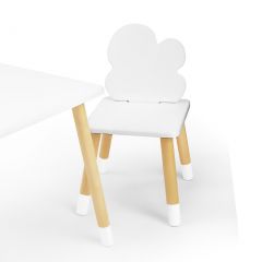 Комплект детской мебели стол и два стула Облачко (Белый/Белый/Береза) в Троицке - troick.mebel24.online | фото 1