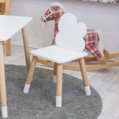 Комплект детской мебели стол и два стула Облачко (Белый/Белый/Береза) в Троицке - troick.mebel24.online | фото 3