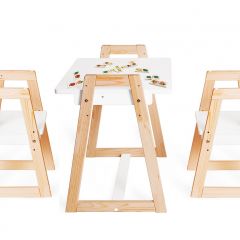 Комплект детской мебели стол и  два стула Я САМ "Лофт-Дуо" (Белый) в Троицке - troick.mebel24.online | фото 1