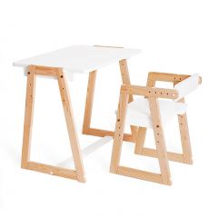 Комплект детской мебели стол и  два стула Я САМ "Лофт-Дуо" (Белый) в Троицке - troick.mebel24.online | фото 8
