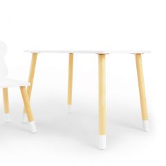 Комплект детской мебели стол и стул Корона (Белый/Белый/Береза) в Троицке - troick.mebel24.online | фото 2