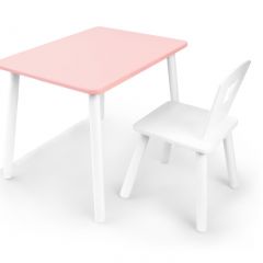 Комплект детской мебели стол и стул Корона (Розовый/Белый/Белый) в Троицке - troick.mebel24.online | фото 2