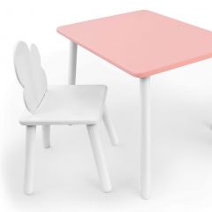 Комплект детской мебели стол и стул Облачко (Розывый/Белый/Белый) в Троицке - troick.mebel24.online | фото 1