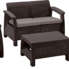 Комплект мебели Корфу сет (Corfu set) коричневый - серо-бежевый * в Троицке - troick.mebel24.online | фото