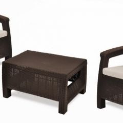 Комплект мебели Корфу Уикенд (Corfu Weekend) коричневый - серо-бежевый * в Троицке - troick.mebel24.online | фото