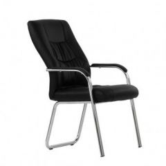 Кресло Barneo K-15 для посетителей и переговорных (черный) в Троицке - troick.mebel24.online | фото
