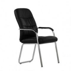 Кресло Barneo K-16 для посетителей и переговорных (черный) в Троицке - troick.mebel24.online | фото