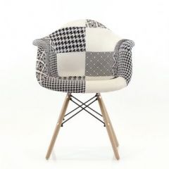 Кресло Barneo N-14 Patchwork черно-белый в Троицке - troick.mebel24.online | фото 2