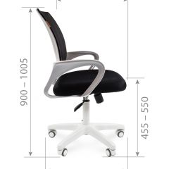 Кресло для оператора CHAIRMAN 696 white (ткань TW-10/сетка TW-05) в Троицке - troick.mebel24.online | фото 7