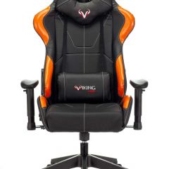 Кресло игровое Бюрократ VIKING 5 AERO ORANGE черный/оранжевый в Троицке - troick.mebel24.online | фото 3