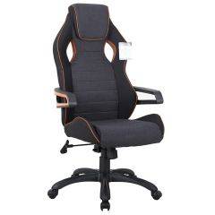 Кресло компьютерное BRABIX Techno Pro GM-003 (ткань черное/серое, вставки оранжевые) 531813 в Троицке - troick.mebel24.online | фото