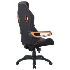 Кресло компьютерное BRABIX Techno Pro GM-003 (ткань черное/серое, вставки оранжевые) 531813 в Троицке - troick.mebel24.online | фото 6
