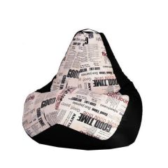 Кресло-мешок XL Газета-Black в Троицке - troick.mebel24.online | фото