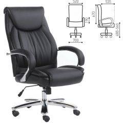 Кресло офисное BRABIX "Advance EX-575" (хром/экокожа/черное) 531825 в Троицке - troick.mebel24.online | фото