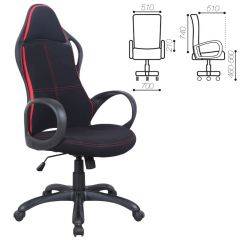 Кресло офисное BRABIX PREMIUM "Force EX-516" (ткань черное/вставки красные) 531571 в Троицке - troick.mebel24.online | фото