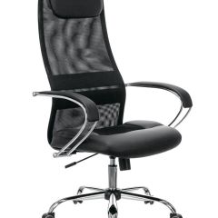 Кресло офисное BRABIX PREMIUM "Stalker EX-608 CH" (хром, ткань-сетка/кожзам, черное) 532091 в Троицке - troick.mebel24.online | фото