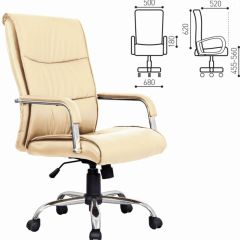 Кресло офисное BRABIX "Space EX-508" (экокожа, хром, бежевое) 531165 в Троицке - troick.mebel24.online | фото 2
