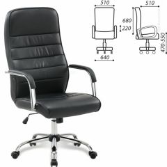 Кресло офисное BRABIX "Stark EX-547" (экокожа, хром, черное) 531948 в Троицке - troick.mebel24.online | фото 2