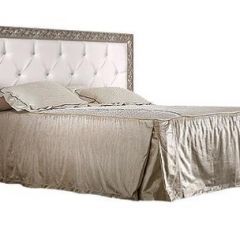 Кровать 2-х спальная (1,8 м) Тиффани Premium черная/серебро с мягким элементом со стразами с подъемным механизмом (ТФКР180-2[3][7] (П) в Троицке - troick.mebel24.online | фото