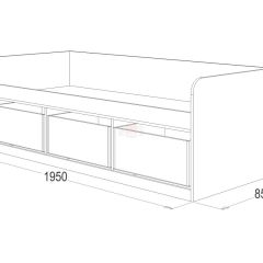 Кровать-8 одинарная с 3-мя ящиками (800*1900) ЛДСП в Троицке - troick.mebel24.online | фото 3