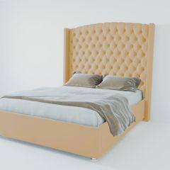 Кровать Берлин ЛЮКС с ПМ 1600 (экокожа бежевая) в Троицке - troick.mebel24.online | фото