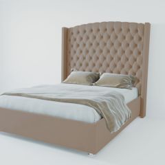 Кровать Берлин ЛЮКС с ПМ 900 (велюр серый) в Троицке - troick.mebel24.online | фото 2