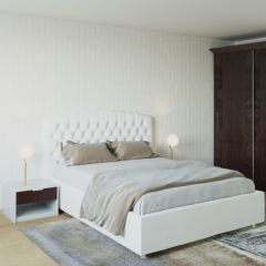 Кровать Берлин с ПМ 1800 (экокожа белая) в Троицке - troick.mebel24.online | фото