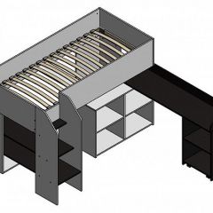 Кровать-чердак "Теремок-2" Дуб молочный в Троицке - troick.mebel24.online | фото 2