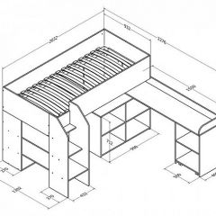 Кровать-чердак "Теремок-2" Дуб молочный в Троицке - troick.mebel24.online | фото 3