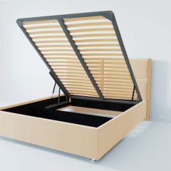 Кровать Корсика с ПМ 1600 (экокожа бежевая) в Троицке - troick.mebel24.online | фото