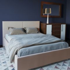 Кровать Корсика с ПМ 1600 (экокожа бежевая) в Троицке - troick.mebel24.online | фото 2