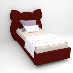Кровать Котя с ортопедическим основанием 800 (велюр бордо) в Троицке - troick.mebel24.online | фото
